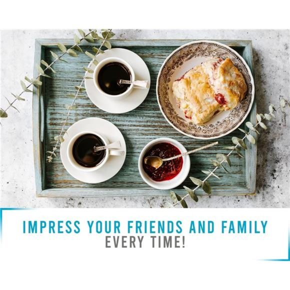 Rustic Wooden Serving Trays with Handle - Set of 3 - Large, Medium and Small - Picture 4 of 7